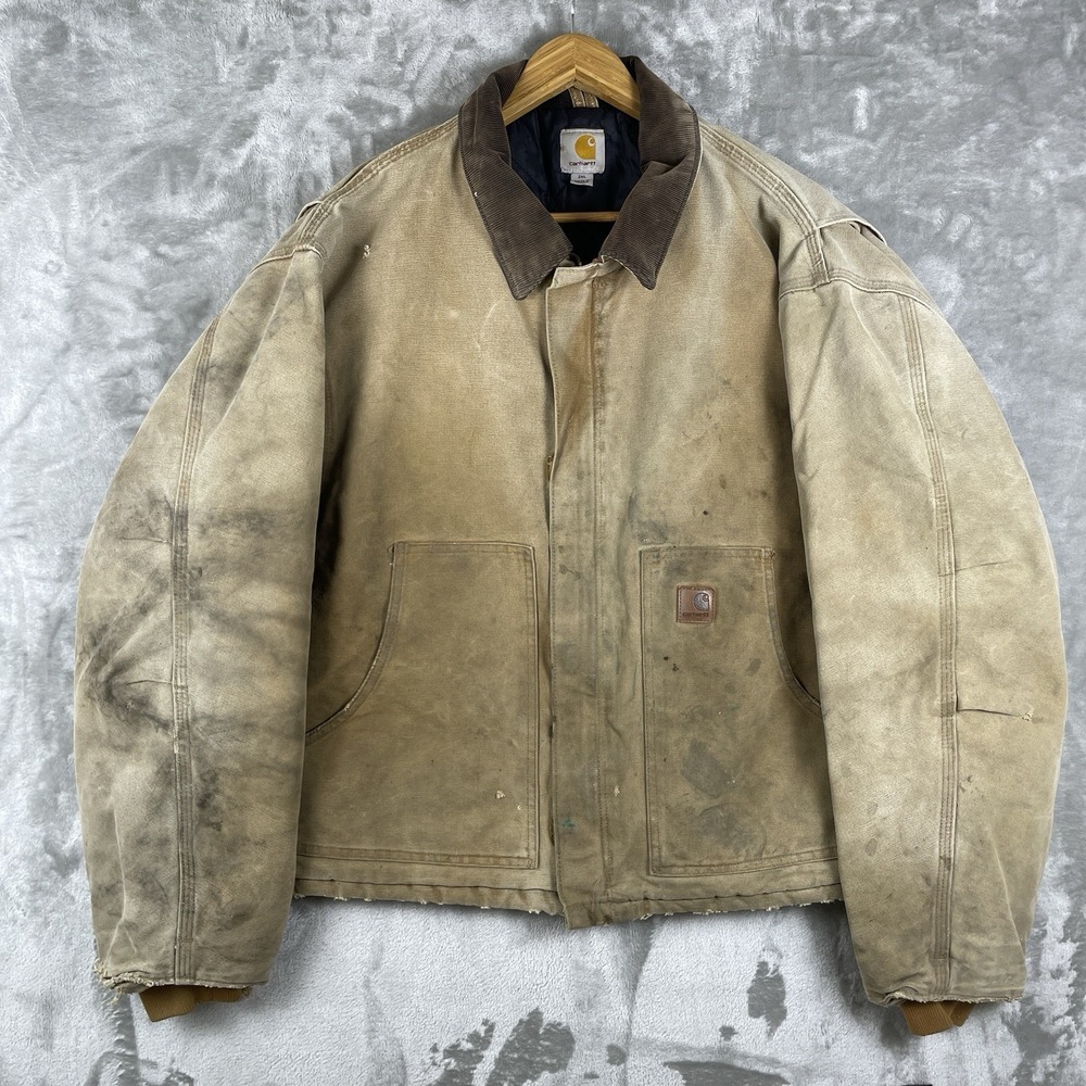 Vintage Distressed Carhartt Jacket Mens 2XL Arctic J22 211‎ Brown Insulated Y2K